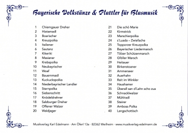 Bayerische Volkstänze & Plattler für Blasmusik