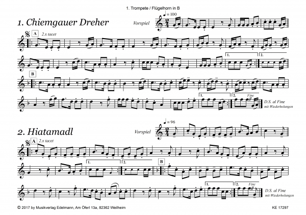 Bayerische Volkstänze & Plattler für Blasmusik