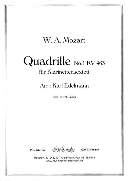 Quadrille No.1 KV 463, W.A. Mozart