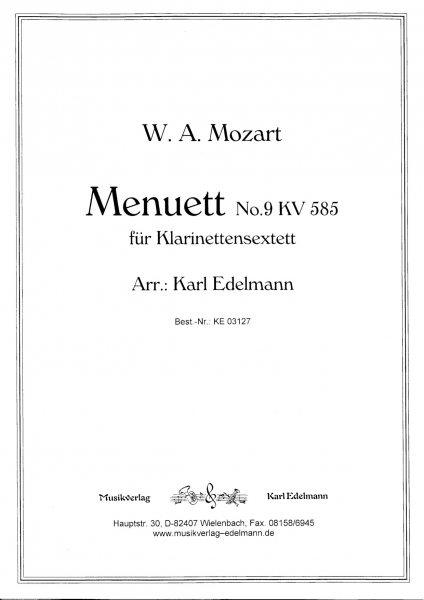 Menuett No.9 KV 585, W.A. Mozart