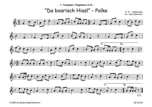 Da Boarisch Hiasl - Polka, Jungbläser