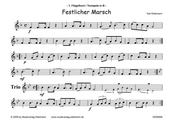 Festlicher Marsch, Jungbläser